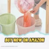 Creative Hollow Trash Can Waste Bin for Home Kitchen Office with built-in garbage bag holder