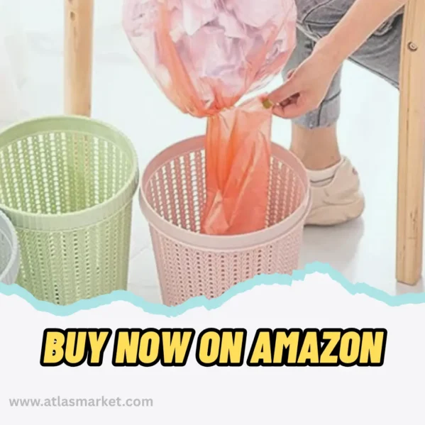 Creative Hollow Trash Can Waste Bin for Home Kitchen Office with built-in garbage bag holder