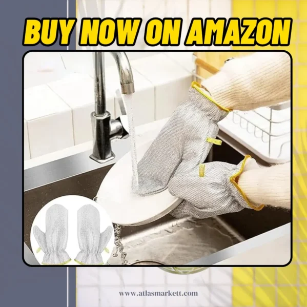 Wire Dishwashing Gloves Non Scratch Stainless Steel Scrubber multipurpose kitchen cleaning