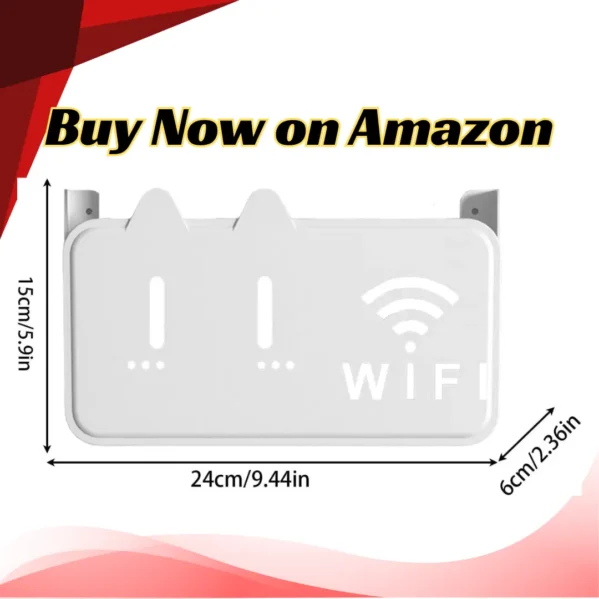 WiFi Router Wall Mount Shelf Space-Saving Cable Organizer