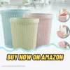 Creative Hollow Trash Can Waste Bin for Home Kitchen Office easy to clean storage basket