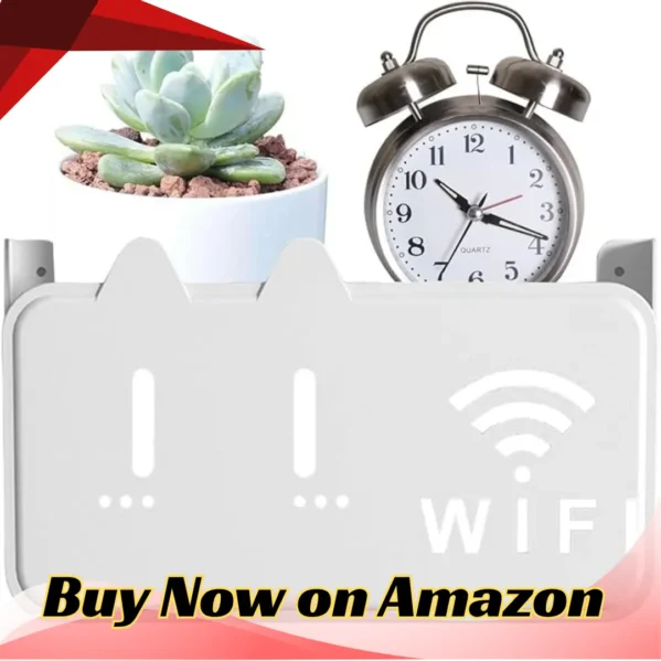 WiFi Router Wall Mount Shelf Space-Saving Cable Organizer