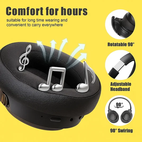 Wireless Headphones with Mic 65H Battery