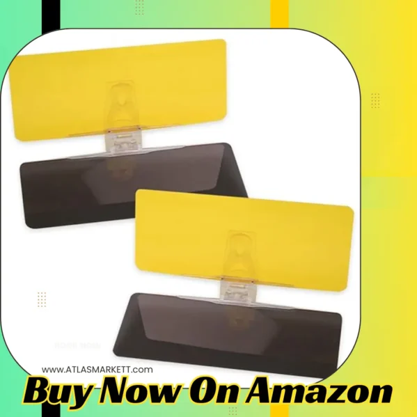 2-in-1 Car Sun Visor Extension Anti-Glare UV Protection Day & Night Driving installed on car windshield