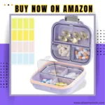 Travel Pill Organizer with Labels 7-Day Compact & Portable Case in white color shown open with pills inside