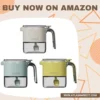 Reusable Glass Spice Jar Farmhouse Kitchen Storage Organizer Front View of Glass Jar with Lid and Spoon