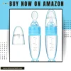 Mess-Free Baby Feeding 2 Silicone Spoons with Stand for infants 0-24 months