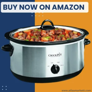 Oval 7 Qt Slow Cooker Stainless Steel Large Family Cookware front view