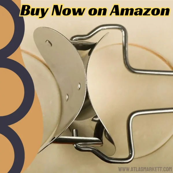 360° Rotating Stainless Steel Puri Cutter Roller Kitchen Baking Tool with ergonomic handle
