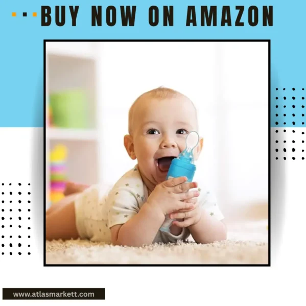 Mess-Free Baby Feeding 2 Silicone Spoons with Stand BPA-free silicone material