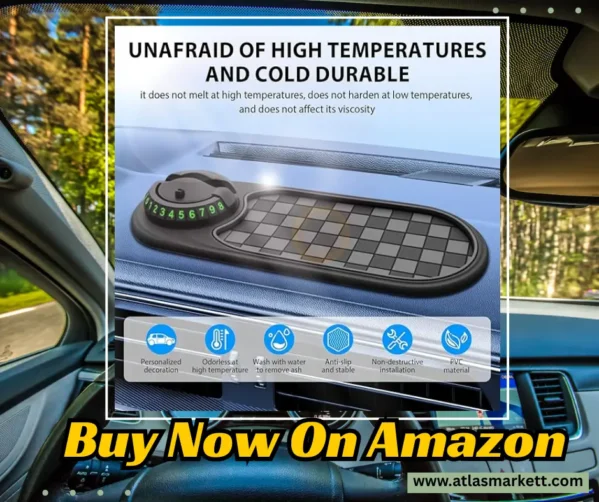 Multifunction Car Anti-Slip Dashboard Mat Rotatable Large for Phones & Sunglasses with 360° phone holder