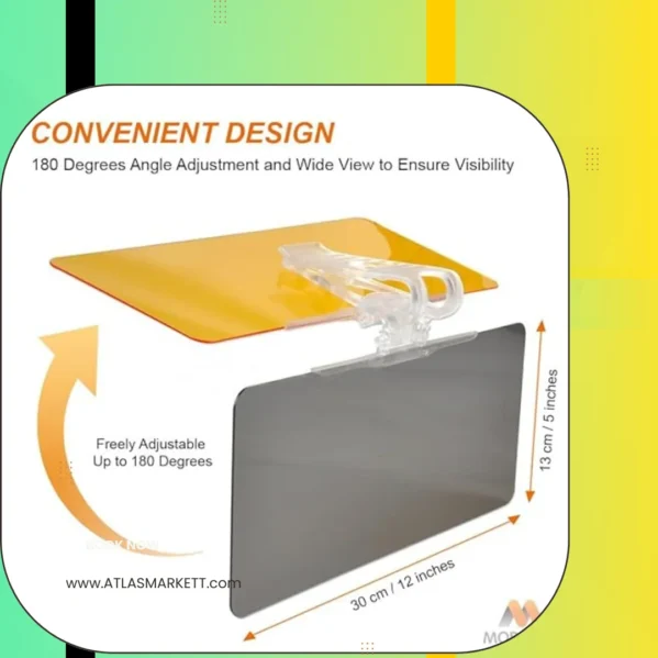 2-in-1 Car Sun Visor Extension Anti-Glare UV Protection Day & Night Driving blocking sunlight glare