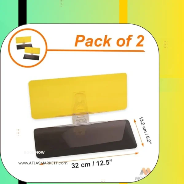 2-in-1 Car Sun Visor Extension Anti-Glare UV Protection Day & Night Driving universal clip-on design