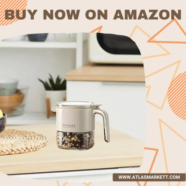 Reusable Glass Spice Jar Farmhouse Kitchen Storage Organizer – Modern Kitchen Counter Display