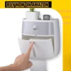 Waterproof Toilet Roll Holder with Cover & Storage Box with tissue roll inside