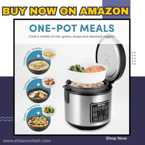 Digital 2 Qt Rice Cooker & Multicooker Stainless Steel steaming vegetables