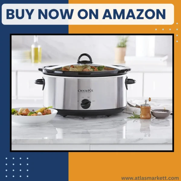 Oval 7 Qt Slow Cooker Stainless Steel Large Family Cookware cooking a 7-pound roast