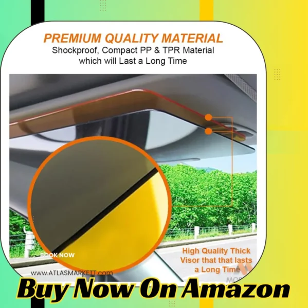 2-in-1 Car Sun Visor Extension Anti-Glare UV Protection Day & Night Driving protecting eyes from UV rays