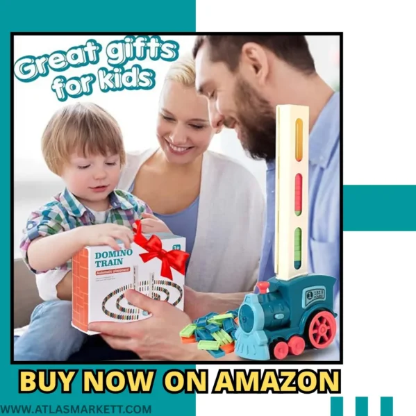 Domino Train Toy for Kids 3-7 Years 60 Blocks Educational Set interactive STEM learning toy for kids