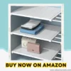 Expandable Wardrobe Shelf Organizer Closet & Cabinet Storage durable and easy to install design