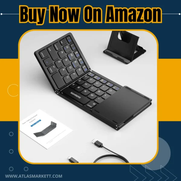 Foldable Bluetooth Keyboard with Touchpad iOS/Android/Windows Rechargeable keyboard with touchpad