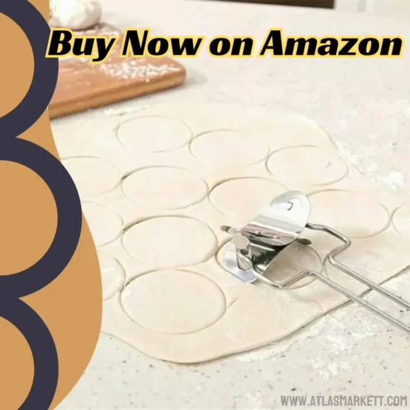 360° Rotating Stainless Steel Puri Cutter Roller Kitchen Baking Tool for dumplings and pies