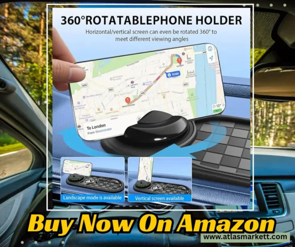 Multifunction Car Anti-Slip Dashboard Mat Rotatable Large for Phones & Sunglasses organized dashboard setup