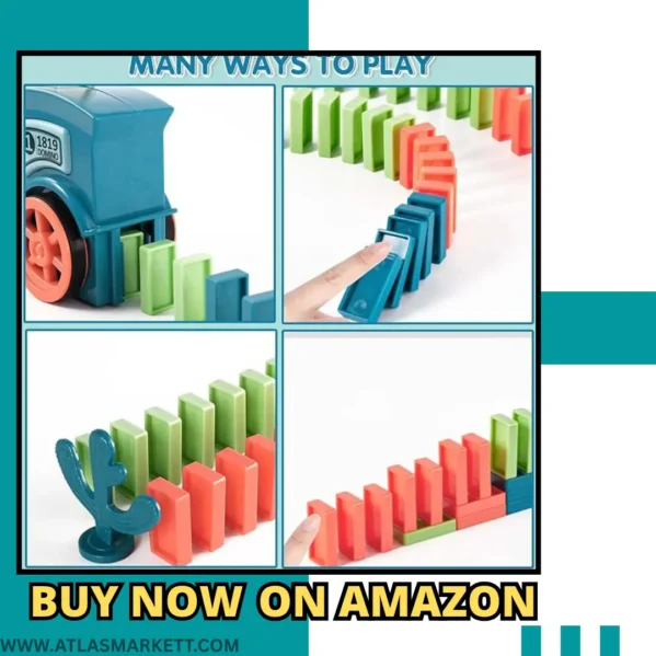 Domino Train Toy for Kids 3-7 Years 60 Blocks Educational Set parent child bonding activity game