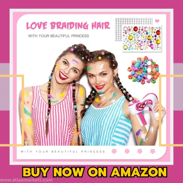 Automatic Hair Braider Kit with Gems & Jewelry Beads for Women – hairstyle gift set for teens and women