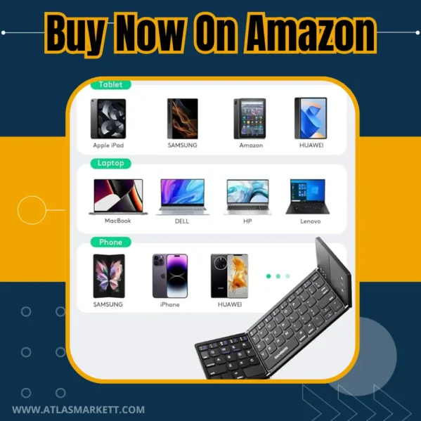 Foldable Bluetooth Keyboard with Touchpad iOS/Android/Windows Multi-device compatible Bluetooth keyboard