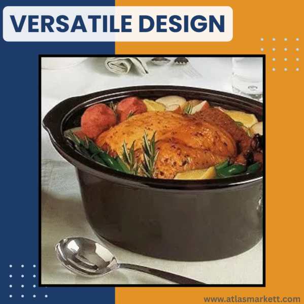 Versatile Design Oval 7 Qt Slow Cooker for Soups, Stews, and Large Meals