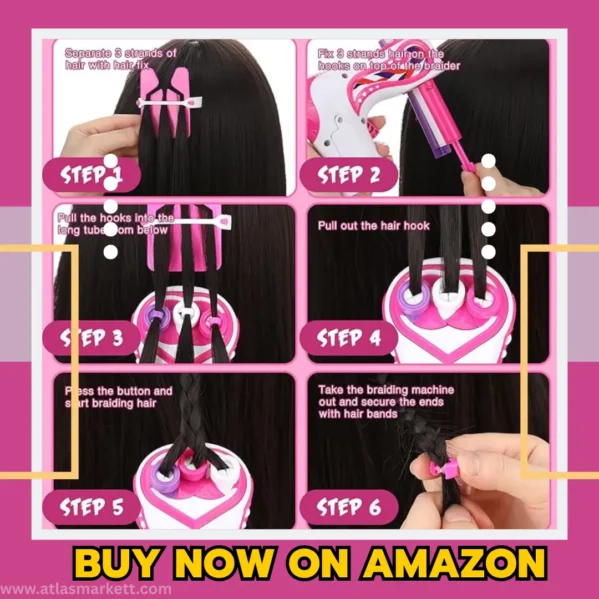 Automatic Hair Braider Kit with Gems & Jewelry Beads for Women – durable ABS electric braider