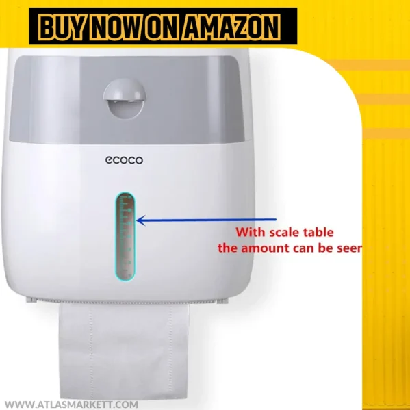 Waterproof Toilet Roll Holder with Cover & Storage Box compact design for modern bathroom décor