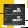 Side view of Triple Laptop Screen Extender 16" FHD showing slim design
