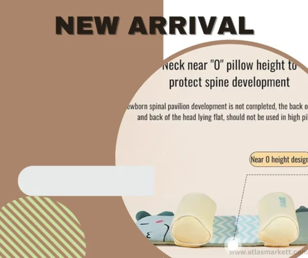 Baby Pillow for Flat Head – Ergonomic Buckwheat 0-6 Months cute cartoon styling
