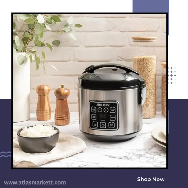 Digital 2 Qt Rice Cooker & Multicooker Stainless Steel cooking white rice