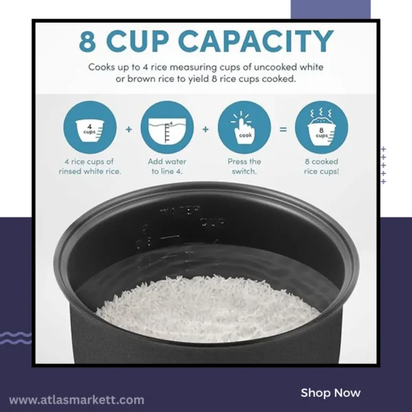 Digital 2 Qt Rice Cooker & Multicooker Stainless Steel fluffy rice grains