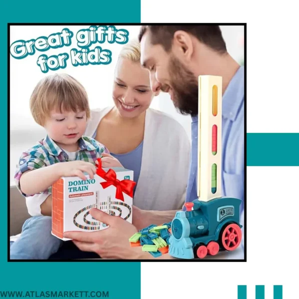 Domino Train Toy for Kids 3-7 Years 60 Blocks Educational Set interactive STEM learning toy for kids