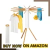 Foldable Cloth Dryer Stand Rack with 16 Beech Wood Rails for indoor laundry drying