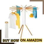 Foldable Cloth Dryer Stand Rack with 16 Beech Wood Rails for indoor laundry drying