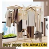 Foldable Cloth Dryer Stand Rack with 16 Beech Wood Rails modern balcony drying rack