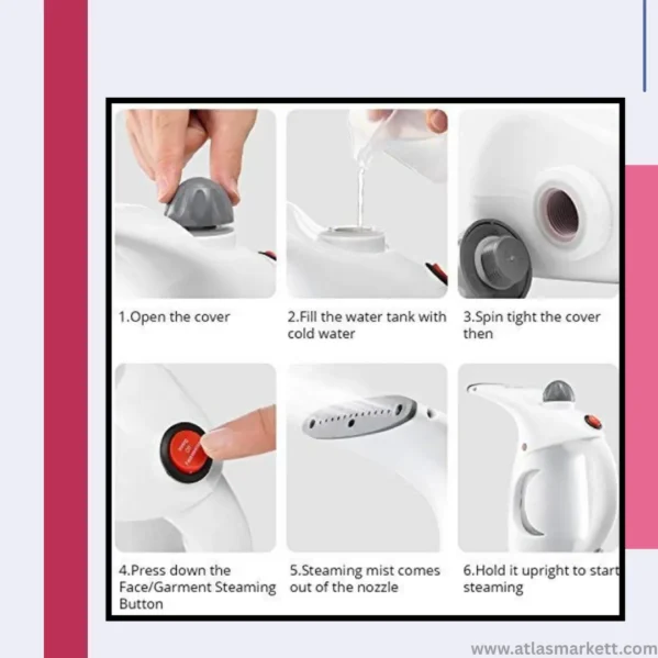 Handheld Garment Steamer & Iron for Clothes – Travel Friendly multipurpose steamer for garments and facial care