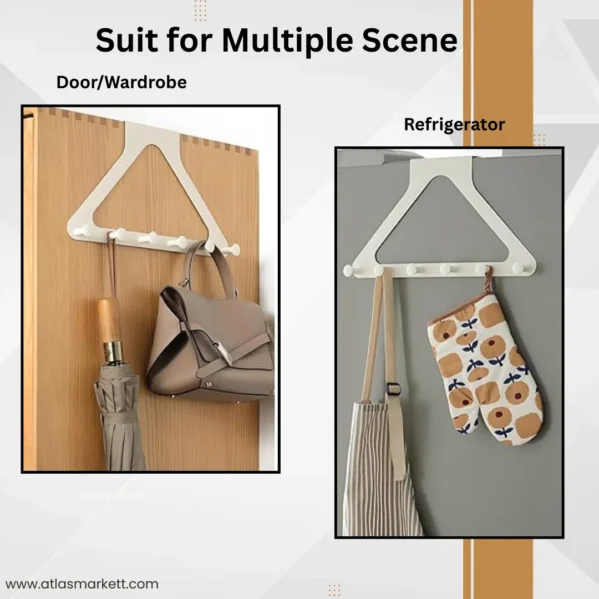 Heavy Duty Over The Door Hook Rack – Clothes & Towel Hanger installed on bathroom door