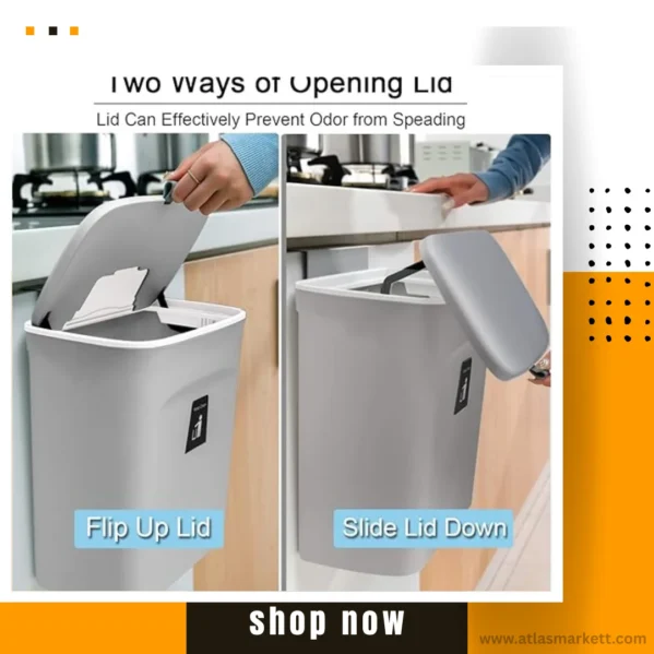 Kitchen Compost Bin 2.4 Gallon Odorless Hanging Mountable Indoor under sink setup