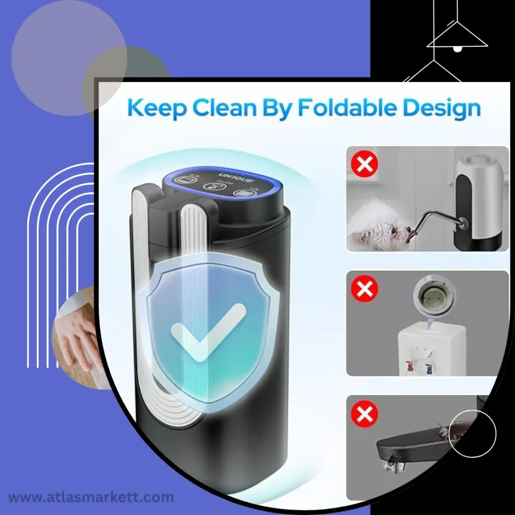 Portable Water Pump for 20L Bottle Rechargeable WD03 – Food-Grade Silicone Hose and PP Material