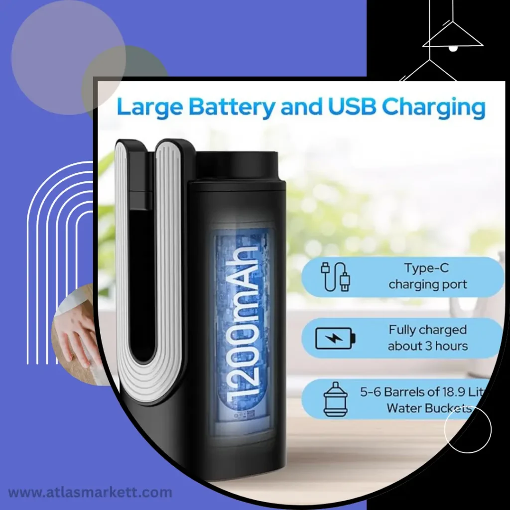 Portable Water Pump for 20L Bottle Rechargeable WD03 – Ideal for Travel and Camping
