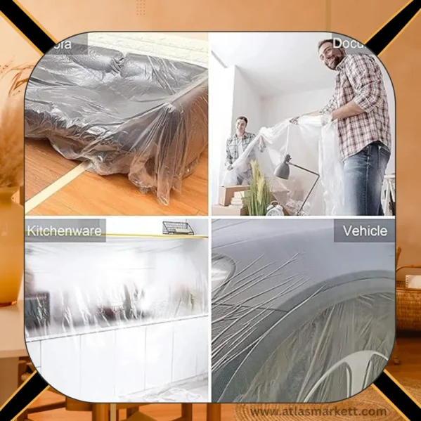 Pre-Taped Paint Protection Film Dustproof Cover for Car Furniture covering sofas and appliances during renovation
