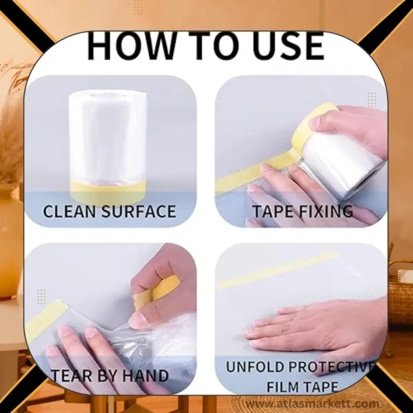 Pre-Taped Paint Protection Film Dustproof Cover for Car Furniture masking film for painting projects