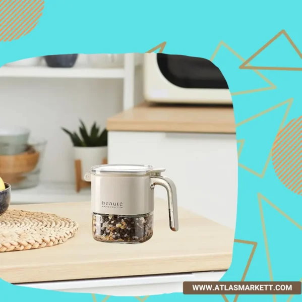 Reusable Glass Spice Jar Farmhouse Kitchen Storage Organizer – Modern Kitchen Counter Display