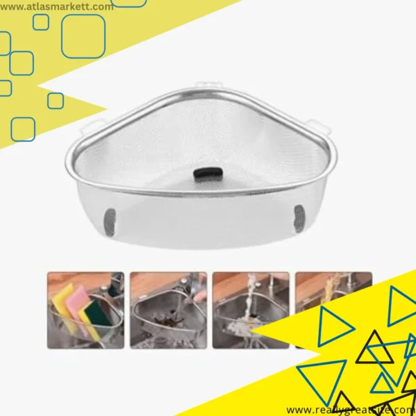 Stainless Steel Corner Sink Strainer – Triangle Food Catcher easy to clean